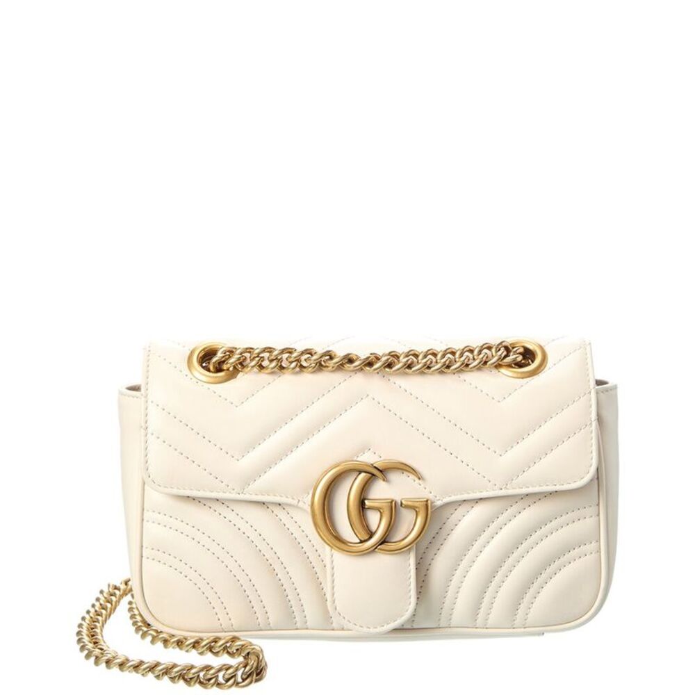 Gucci White Calfskin Matelasse Leather Mini Shoulder Bag (Authentic Pre-Loved)